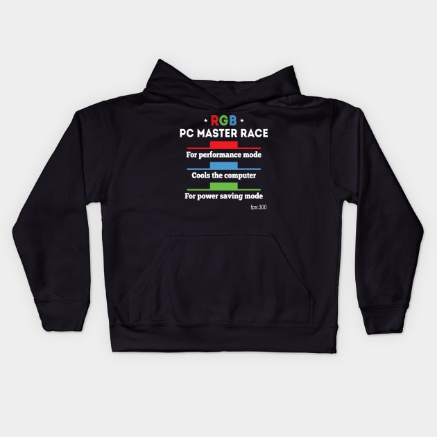 More RGB More FPS Pc Master Race Kids Hoodie by JettDes